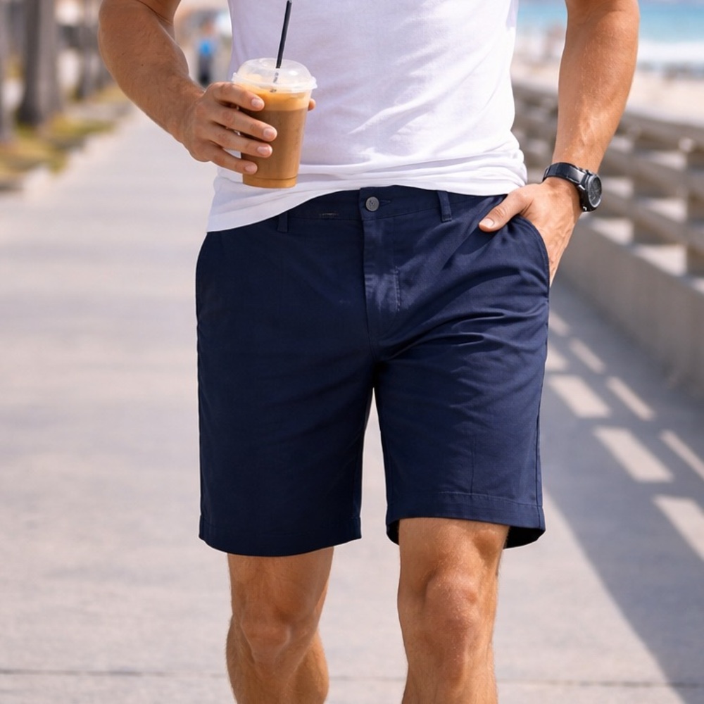 RVCA men’s Weekend Stretch Shorts 29 Navy Blue‎ 20” Classic Length Slim Fit NWT